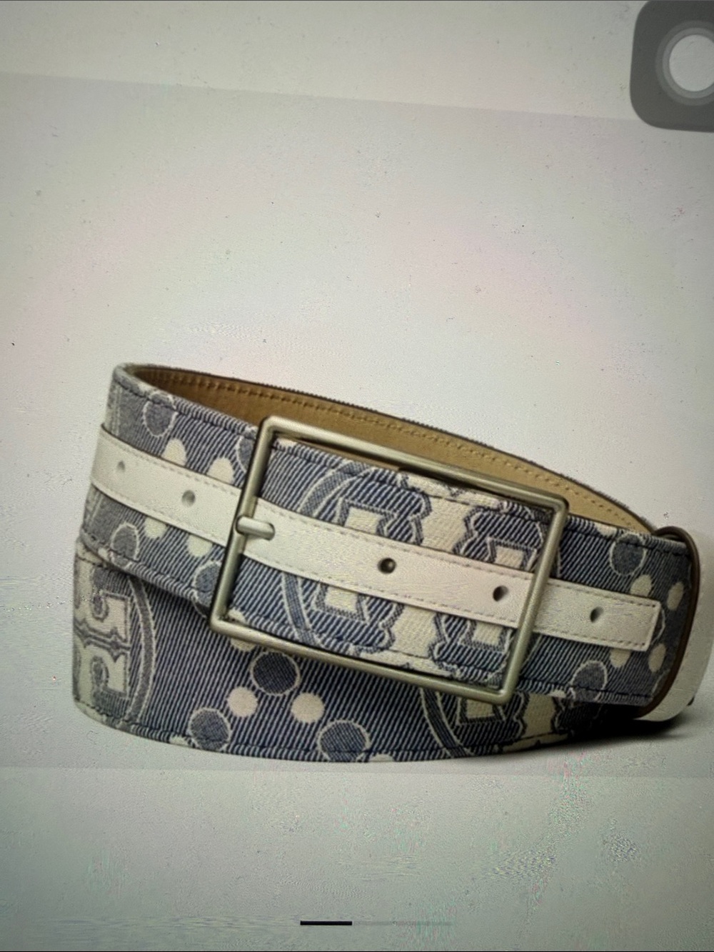 Tory Burch 1,5” Monogram Denim Belt NWOT